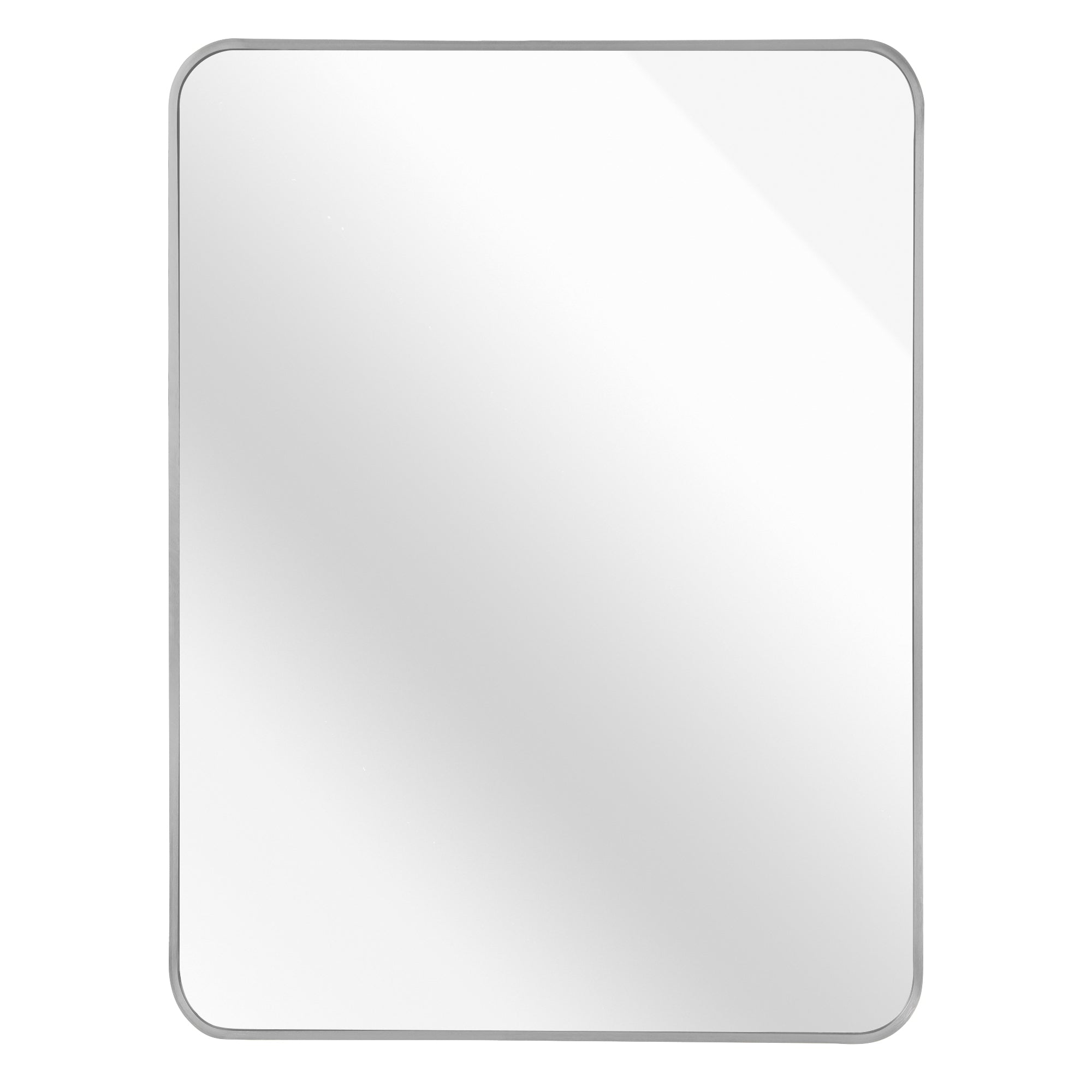 VanityFus 30-in W 40-in H Rectangle Silver Framed Beveled Bathroom Vanity Mirror Wall Mirror